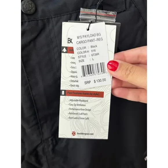 Boulder Gear Men's Black Payload Cargo Pant Size L